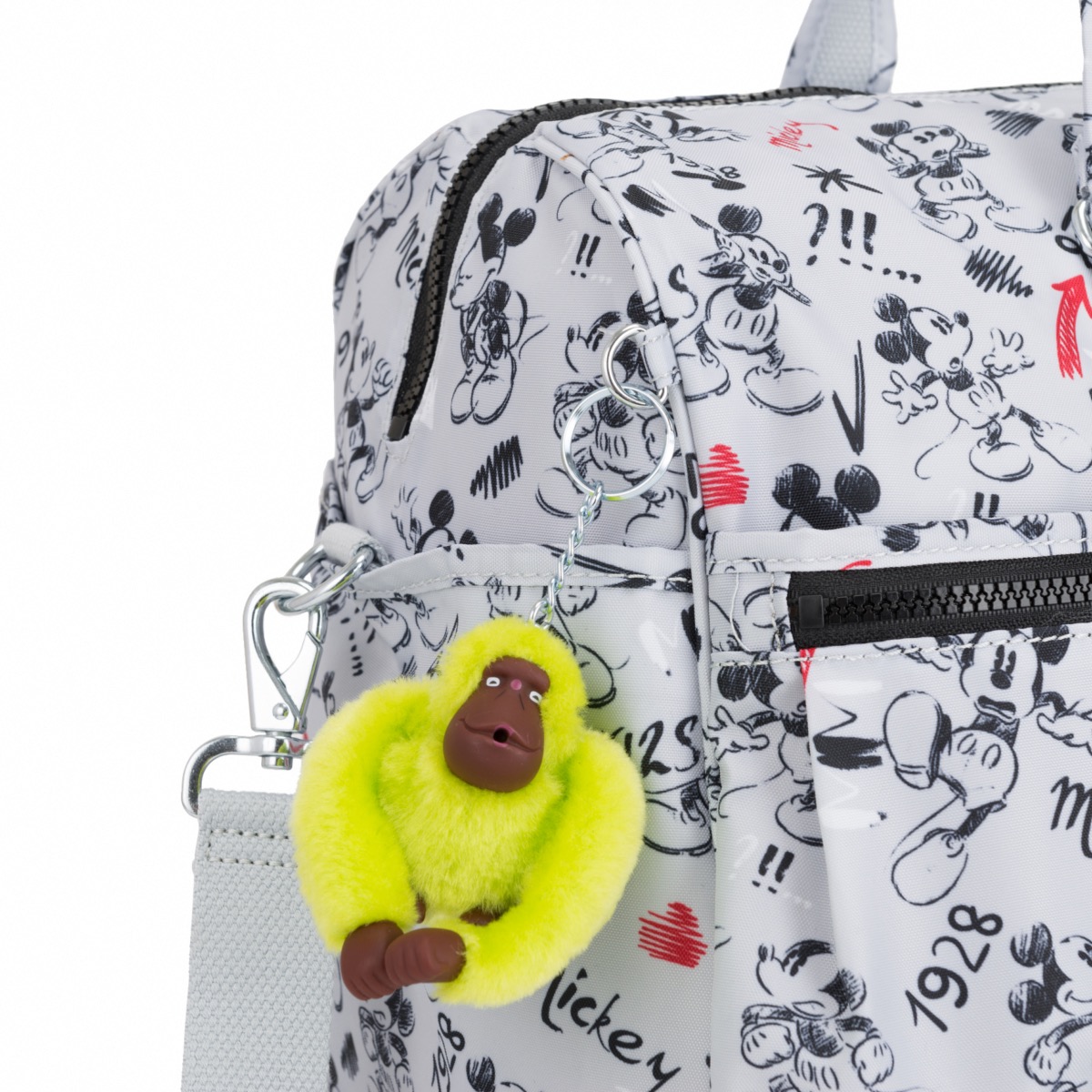 Kipling Disney D Itska Large Duffel Bag with Monkey Sketch Grey
