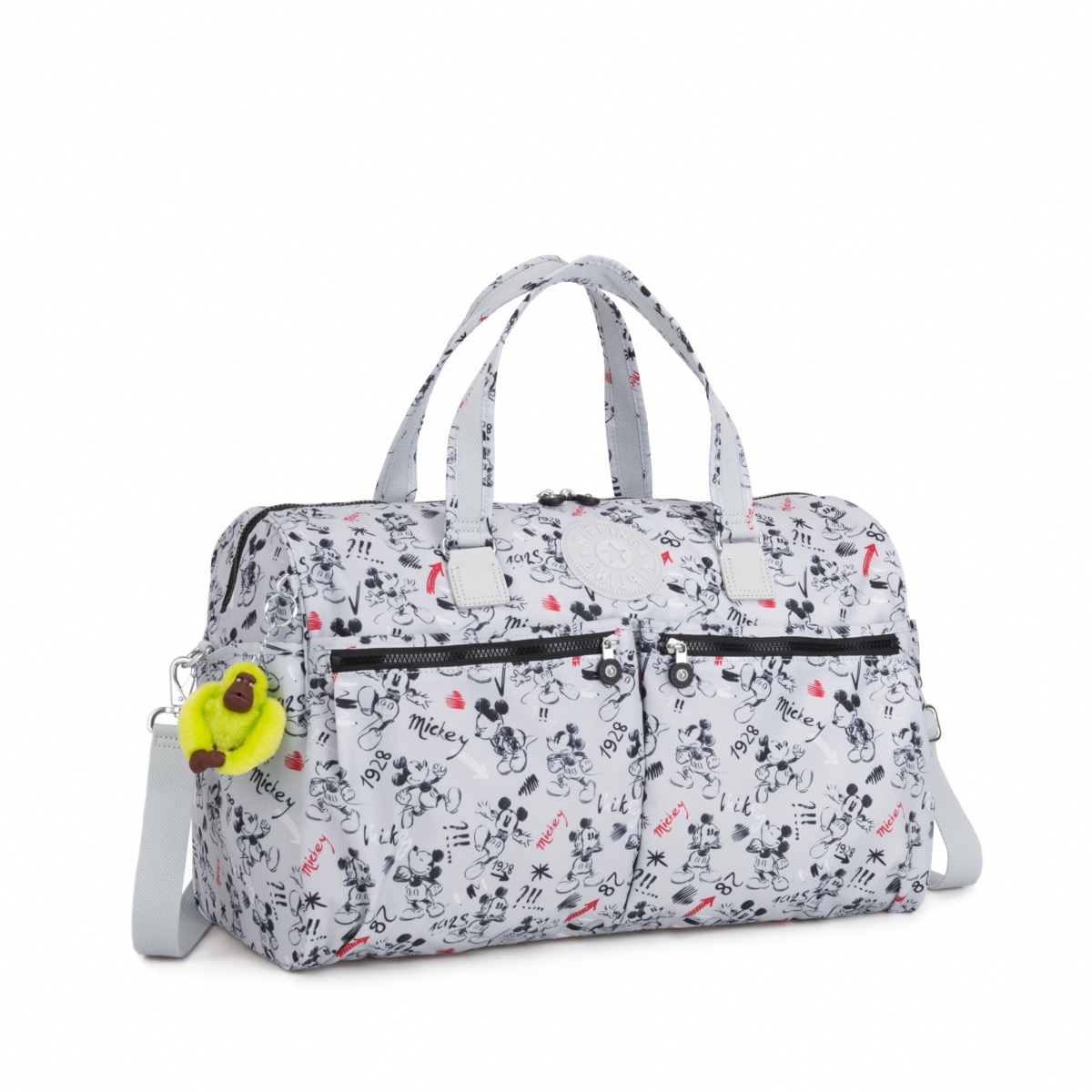 Kipling Disney D Itska Large Duffel Bag with Monkey Sketch Grey